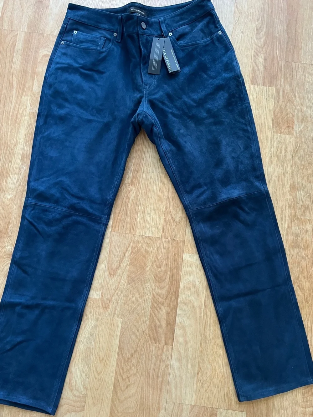 Banana Republic Men’s Genuine Goat Suede Leather Pants NWT Sz33 Navy Orig $600